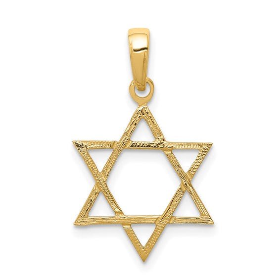 14K Y Gold Textured Star Of David Pendant - Walter Bauman Jewelers