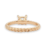 14K Y Gold Twisted Band Solitaire Eng. Setting - Walter Bauman Jewelers