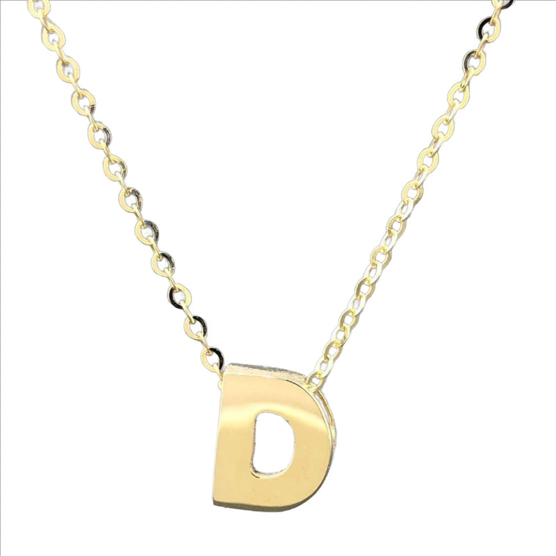 14k Yellow Gold “D” Initial Pendant - Walter Bauman Jewelers