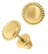 14k Yellow Gold Disc Safety Baby Studs - Walter Bauman Jewelers