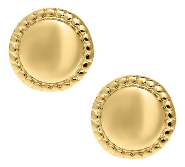 14k Yellow Gold Disc Safety Baby Studs - Walter Bauman Jewelers