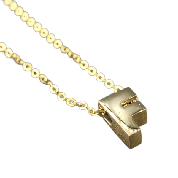 14k Yellow Gold “F” Initial pendant - Walter Bauman Jewelers