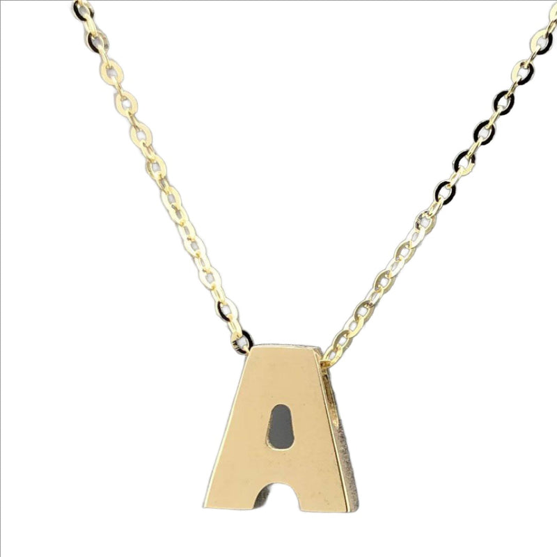 14K Yellow gold initial 'A' pendant - Walter Bauman Jewelers