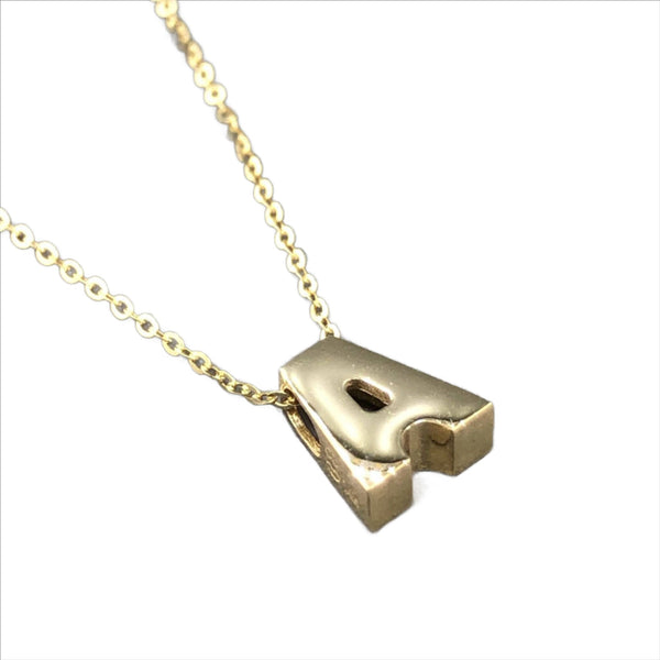 14K Yellow gold initial 'A' pendant - Walter Bauman Jewelers