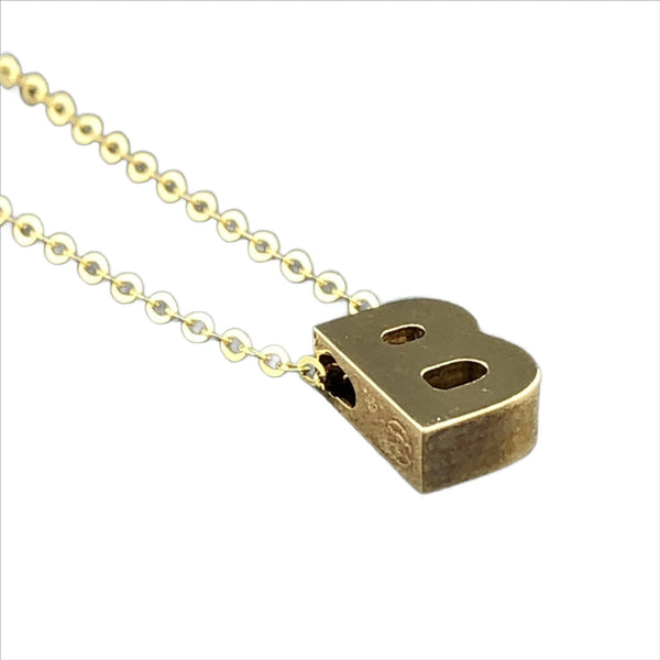 14K Yellow gold initial 'B' pendant - Walter Bauman Jewelers