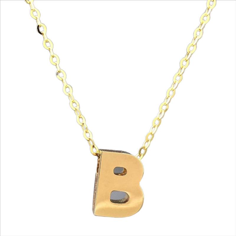 14K Yellow gold initial 'B' pendant - Walter Bauman Jewelers