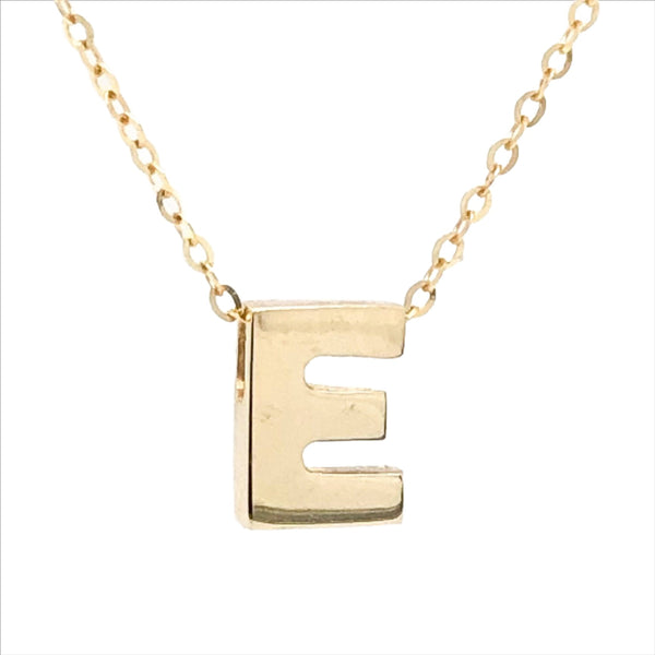 14K Yellow gold initial 'E' pendant - Walter Bauman Jewelers