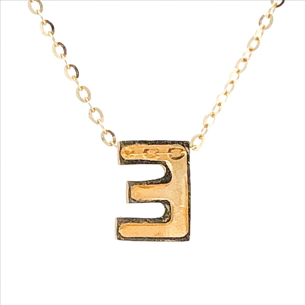 14K Yellow gold initial 'E' pendant - Walter Bauman Jewelers