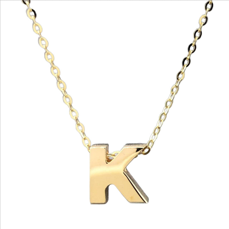 14K Yellow gold initial 'K' pendant - Walter Bauman Jewelers