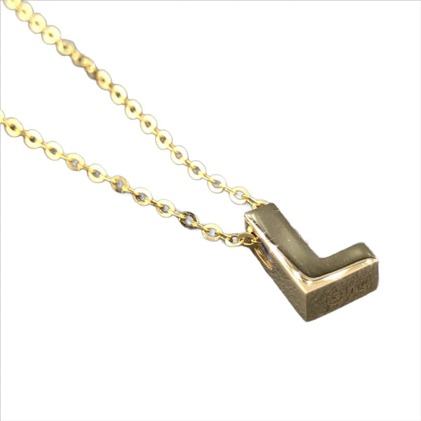 14K Yellow gold initial 'L' pendant - Walter Bauman Jewelers