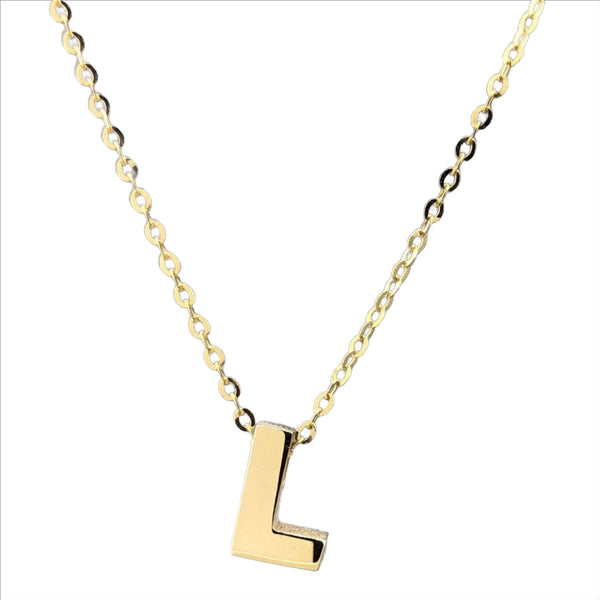 14K Yellow gold initial 'L' pendant - Walter Bauman Jewelers