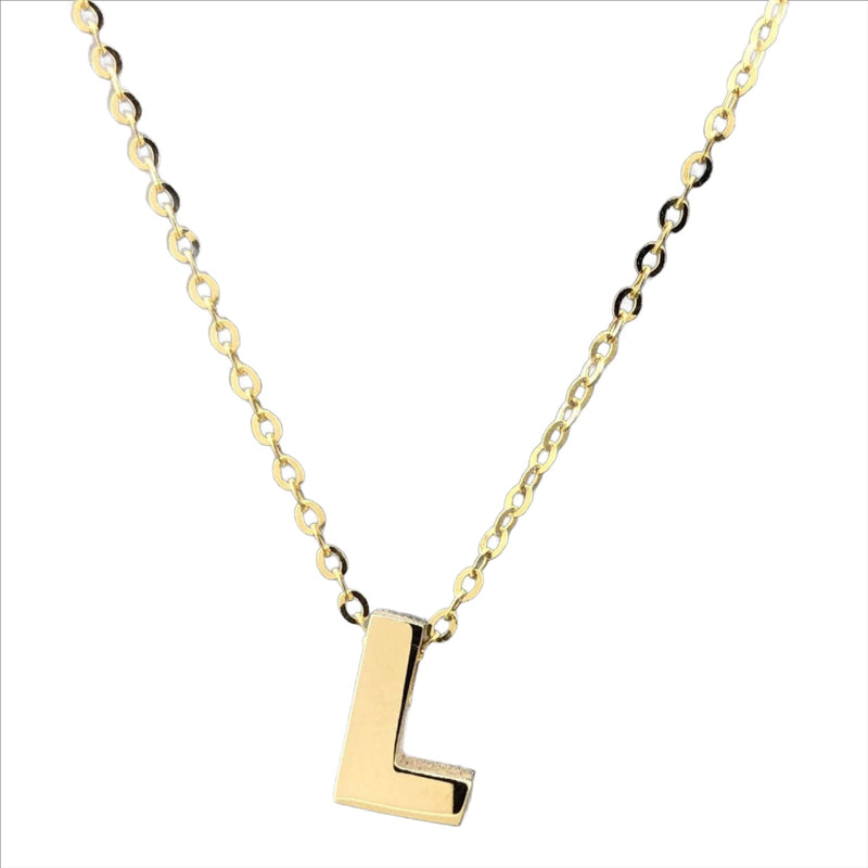 14K Yellow gold initial 'L' pendant - Walter Bauman Jewelers