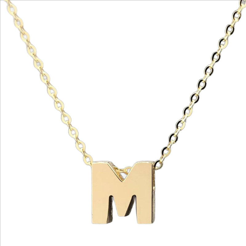 14K Yellow gold initial 'M' pendant - Walter Bauman Jewelers