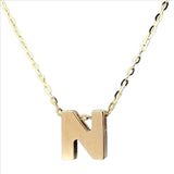 14k Yellow gold initial 'N' pendant - Walter Bauman Jewelers