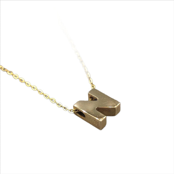 14k Yellow gold initial 'N' pendant - Walter Bauman Jewelers