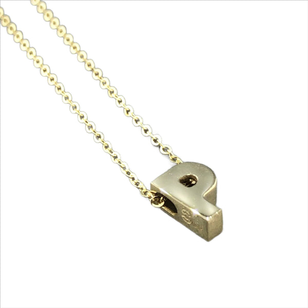 14K Yellow gold initial 'P' pendant - Walter Bauman Jewelers