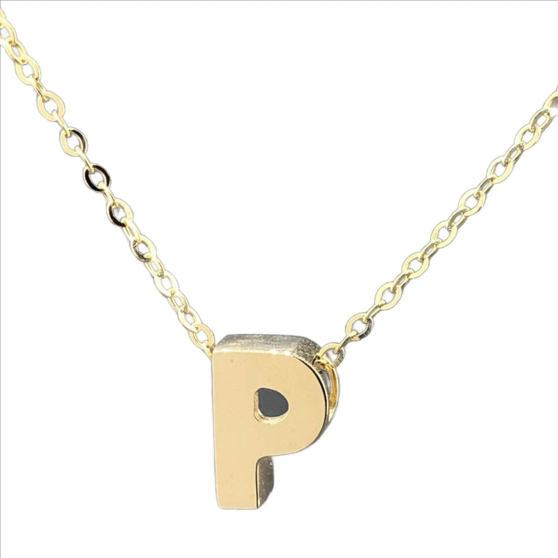 14K Yellow gold initial 'P' pendant - Walter Bauman Jewelers
