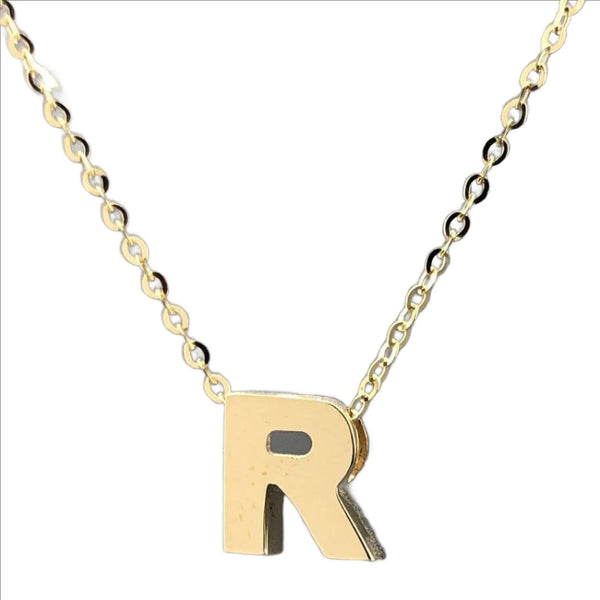 14K Yellow gold initial 'R' pendant - Walter Bauman Jewelers