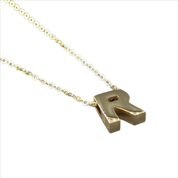 14K Yellow gold initial 'R' pendant - Walter Bauman Jewelers