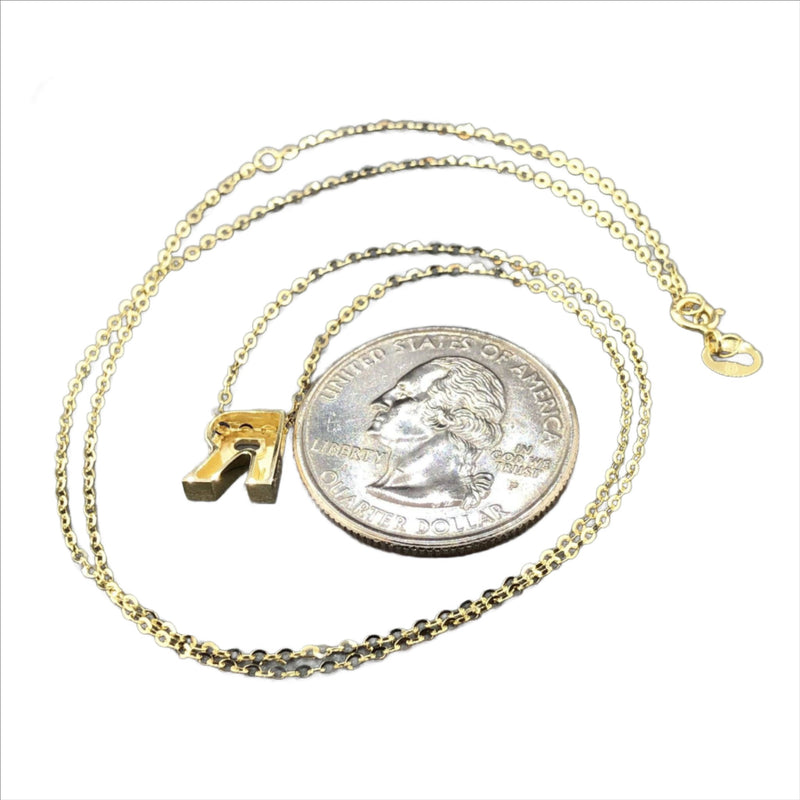 14K Yellow gold initial 'R' pendant - Walter Bauman Jewelers