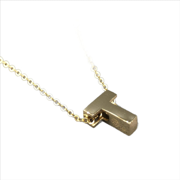 14K Yellow gold initial 'T' pendant - Walter Bauman Jewelers