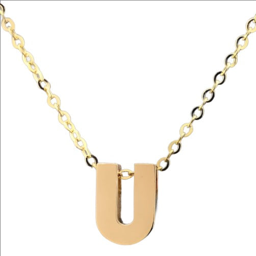 14K Yellow gold initial 'U' pendant - Walter Bauman Jewelers
