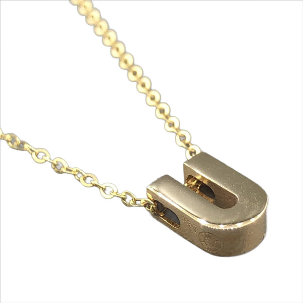 14K Yellow gold initial 'U' pendant - Walter Bauman Jewelers