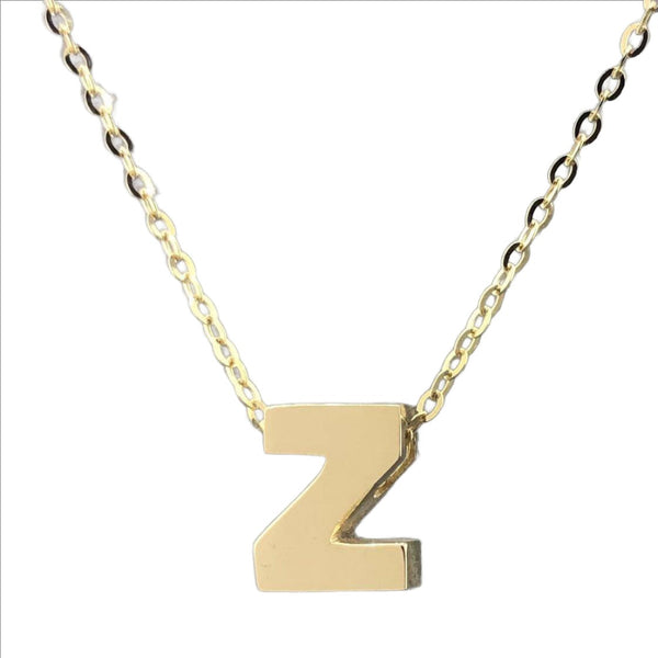 14K Yellow gold initial 'Z' pendant - Walter Bauman Jewelers