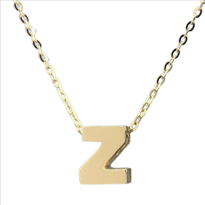 14K Yellow gold initial 'Z' pendant - Walter Bauman Jewelers