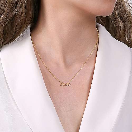 14K Yellow Gold Love Necklace - Walter Bauman Jewelers
