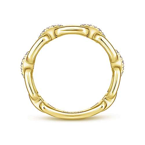 14K YG .09cttw Link Ring - Walter Bauman Jewelers