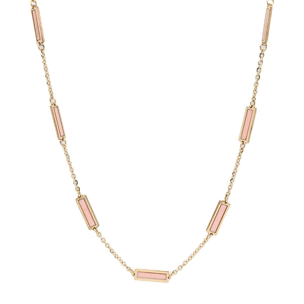 14K YG 16-18" Enamel Bar Necklace - Walter Bauman Jewelers