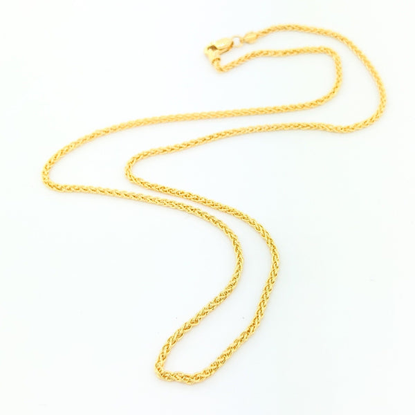 14K YG 16" Wheat Chain 040 - Walter Bauman Jewelers