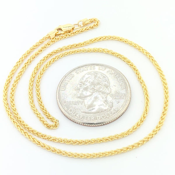 14K YG 16" Wheat Chain 040 - Walter Bauman Jewelers