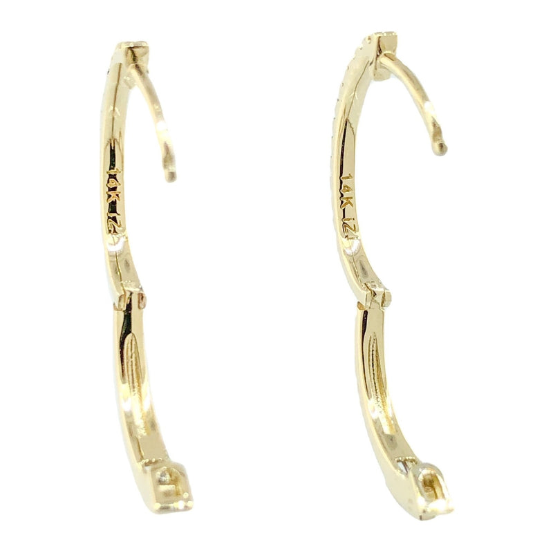 14K YG .19cttw Small Diamond Hoop Earrings - Walter Bauman Jewelers