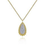 14K YG .25cttw Teardrop Diamond Pendant - Walter Bauman Jewelers