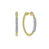 14K YG .30cttw Diamond Hoop Earrings - Walter Bauman Jewelers