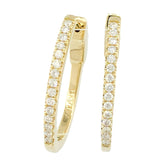 14K YG .38cttw Diamond Hoop Earrings - Walter Bauman Jewelers