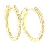 14K YG .38cttw Diamond Hoop Earrings - Walter Bauman Jewelers