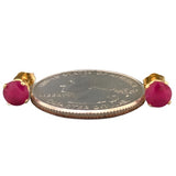 14K YG 5mm Round Ruby Stud Earrings - Walter Bauman Jewelers