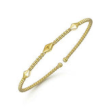 14K YG Bead Bangle - Walter Bauman Jewelers