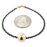 14k YG Black Spinel Beaded Bracelet - Walter Bauman Jewelers