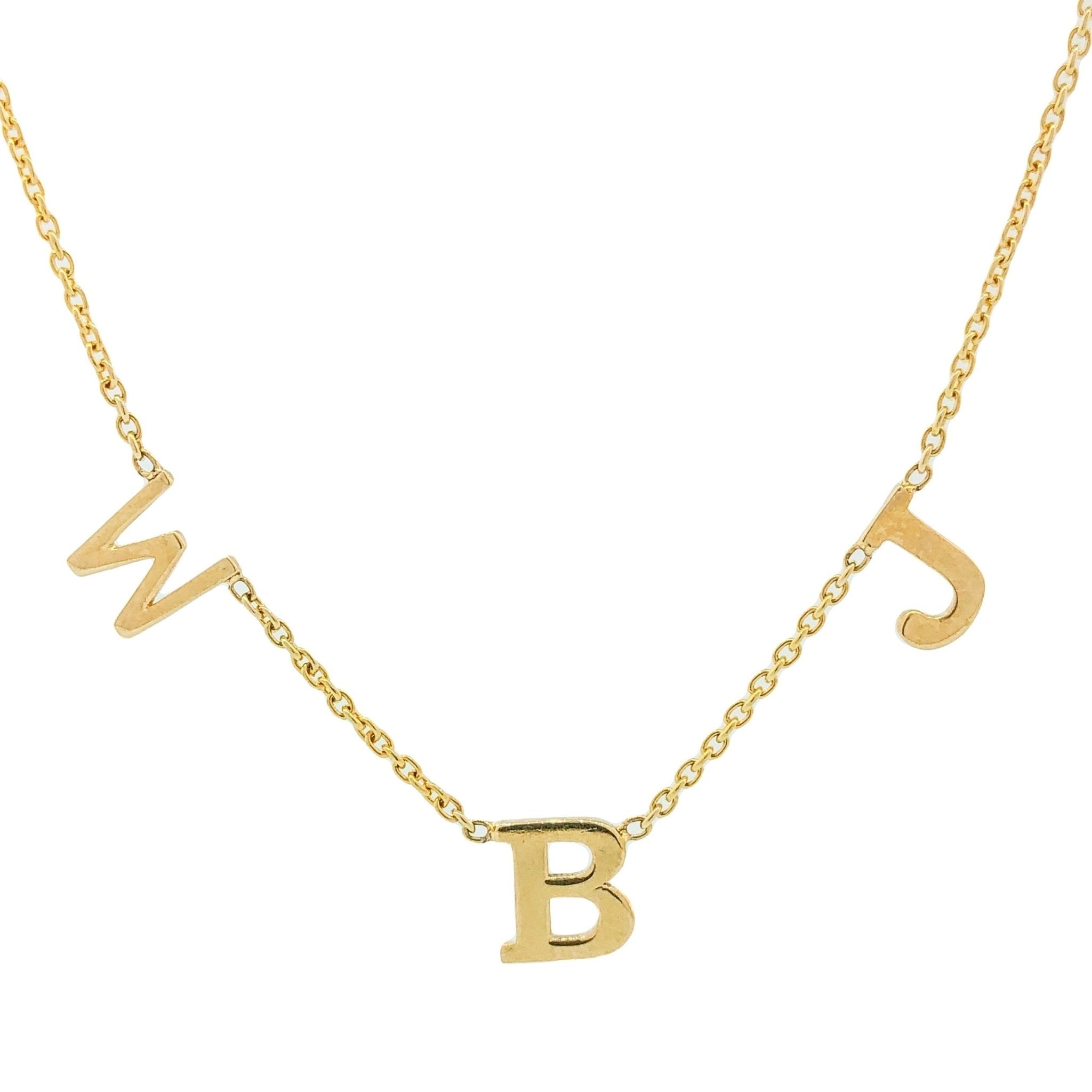 14K Yellow Gold Chain with 3 Initials Customizable – Walter Bauman Jewelers