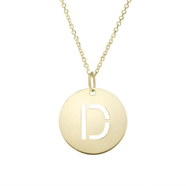 14K YG Initial 'D' Pendant - Walter Bauman Jewelers