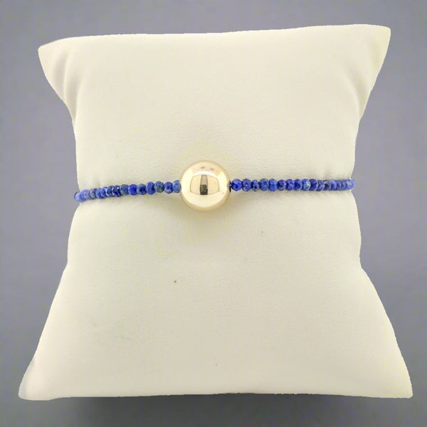 14k YG Lapis Lazuli Beaded Bracelet - Walter Bauman Jewelers