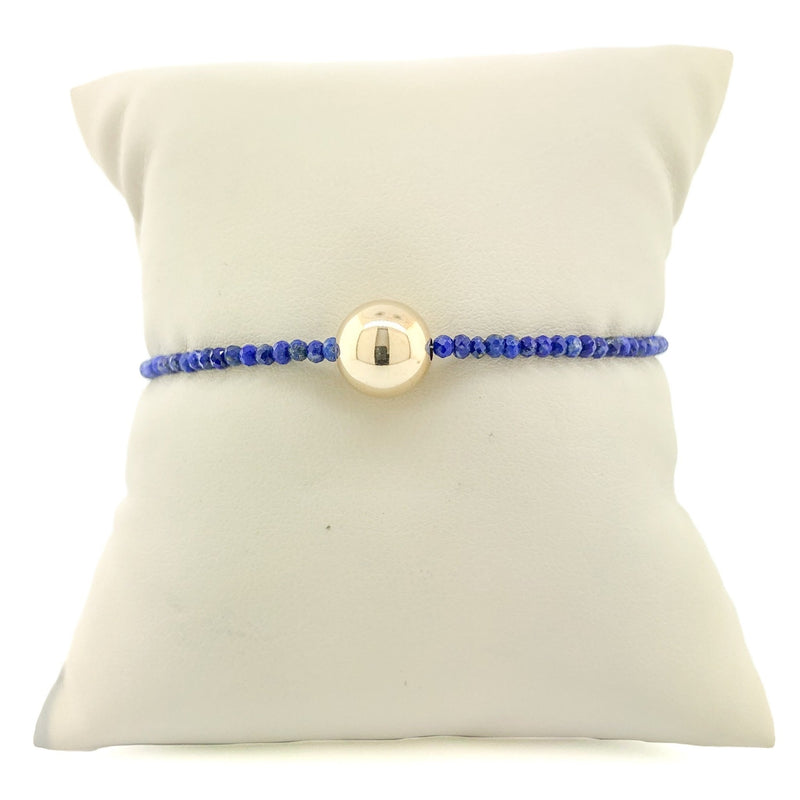 14k YG Lapis Lazuli Beaded Bracelet - Walter Bauman Jewelers
