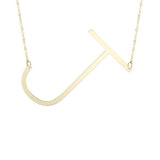 14K YG Large Initial 'J' Necklace - Walter Bauman Jewelers