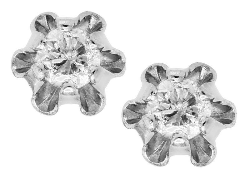 14KW .08tcw Diamond Baby Studs - Walter Bauman Jewelers