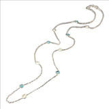 14KW 1cttw Blue & White Diamonds By The Yard Necklace - Walter Bauman Jewelers