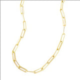 16" YGP Over Brass Paperclip Chain - Walter Bauman Jewelers